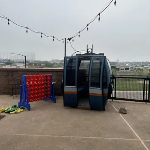 a gondola in a parking lot
