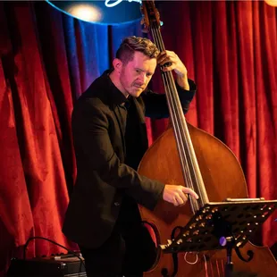 Dave Ostrem on bass at Maxan Jazz Club