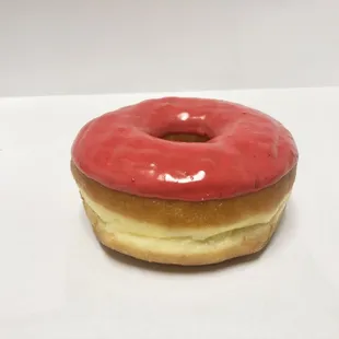 Strawberry icing donut