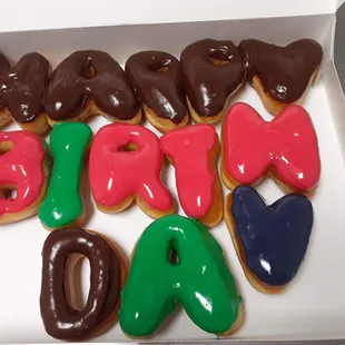 Lettered donuts