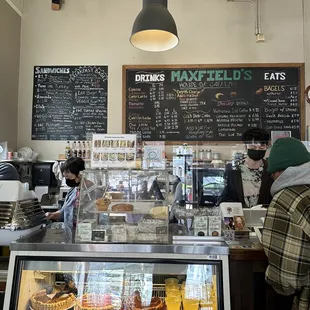 Menu and pastry case