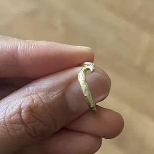 Close up look of Small Nalu Wave Ring with Princess Hawaiian Design