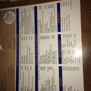 the menu