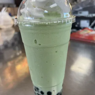 Honeydew Boba Drink