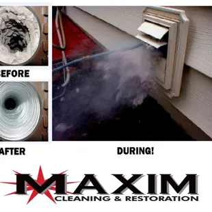 Before &amp; After Dryer Vent Cleaning