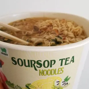 Soursop tea noodle soup anyone? $2.99. Easy quick for working day