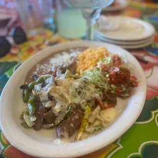 a plate of mexican food