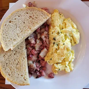 Irish Scramble with sour dough toast