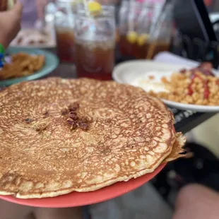 Breakfast Platter with Pecan Praline Pancake