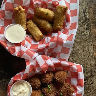 Cajun Eggrolls and Boudin Balls