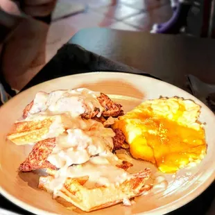 Chicken and Waffles Smothered