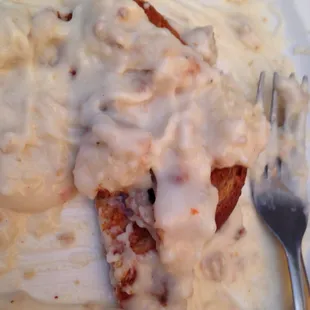 Yum. Biscuit and gravy.