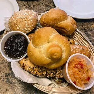 Homeade rolls and toppings