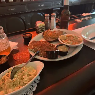 Sauerbraten, Kase Spatzle, Potato Pancakes, and Hot German Potato Salad.