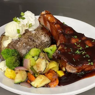 Pork Chop with Raspberry Port Wine sauce
