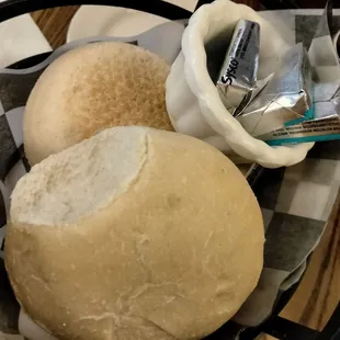Warm complimentary sourdough buns!