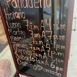Horario de atención.