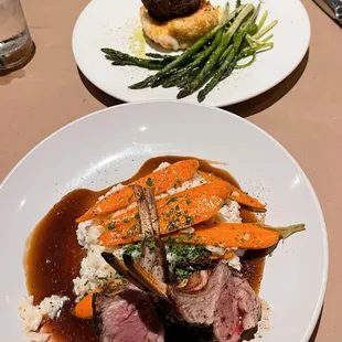Filet mignon (top), Lamb (bottom)