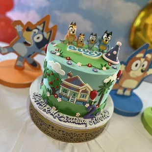 Bluey Themed Burnt Almond cake