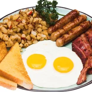 a plate of breakfast foods