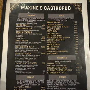 menu