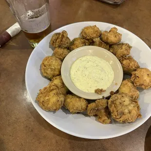 Fried mushrooms appetizer