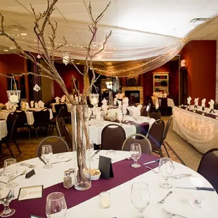 tables set for a wedding reception