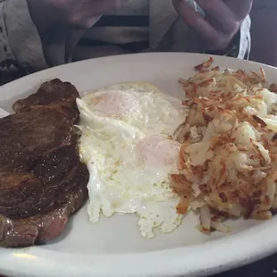 Steak and eggs