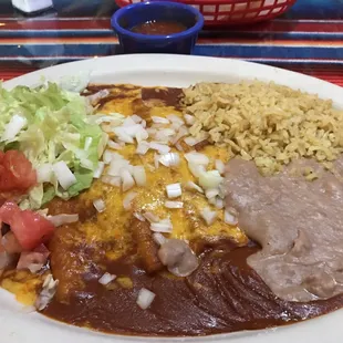 Cheese enchiladas plate