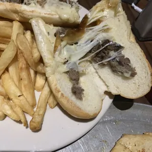 Philly cheesesteak with hardly any meat in it.