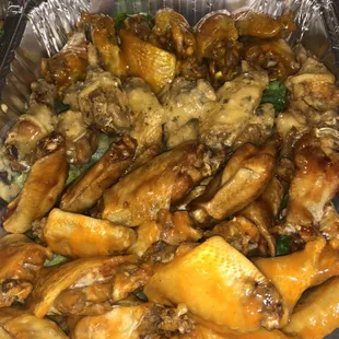 chicken wings and fried chicken, food