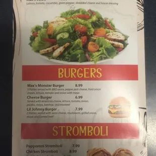 menu, salads