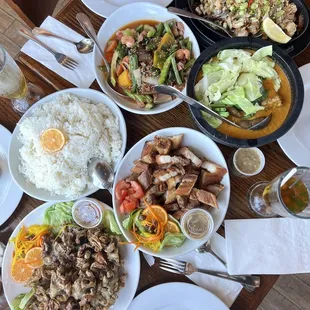 a table full of food
