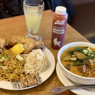 Max's Platter Combo Meal on the left, Kare Kare on the right.