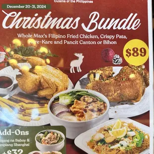 Christmas menu