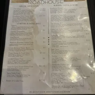 menu