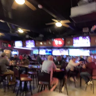 Left pic blurry to hide customers faces