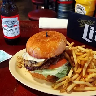 Mushroom swiss burger