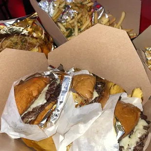 Wagyu Double Burger and Fries