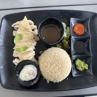 Large Hainan Chicken Rice with 1hr egg