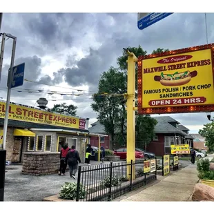 the entrance to the restaurant