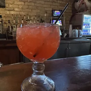 a drink in a glass