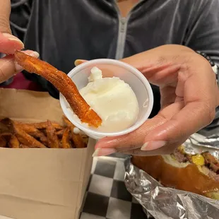 Sweet potato fries and ice cream!!