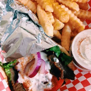Gyro and seasoned fries!