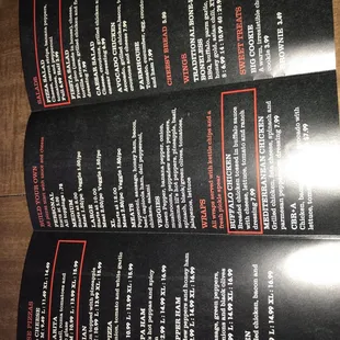 some of the menu