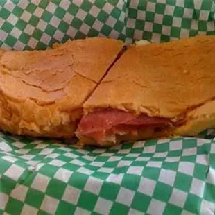 a sandwich in a basket