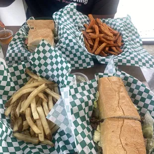 Roast beef &amp; some kind of steak poboy