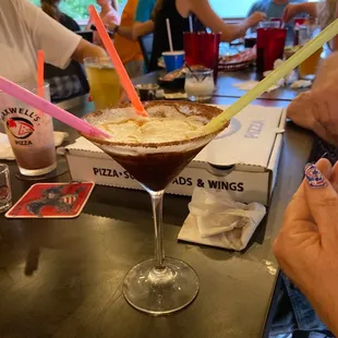 a martini with ice cream