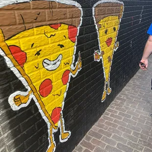 Art on the walkway going to the rooftop patio