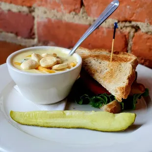 Humble 1/2 BLT and cup of chowder.